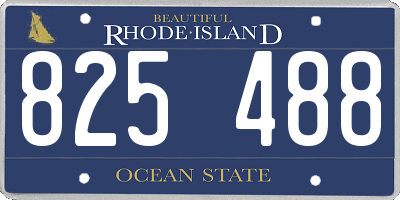 RI license plate 825488