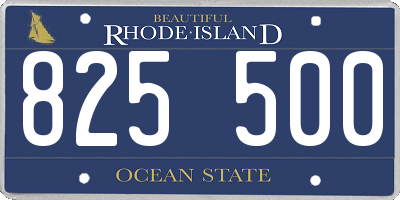 RI license plate 825500