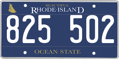 RI license plate 825502