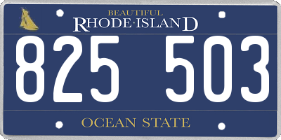 RI license plate 825503