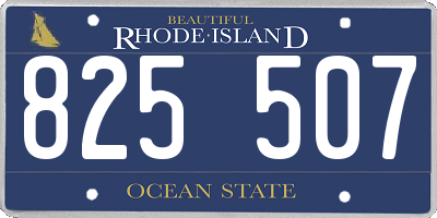 RI license plate 825507