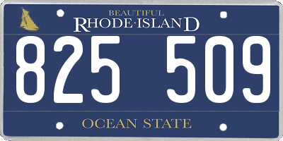 RI license plate 825509