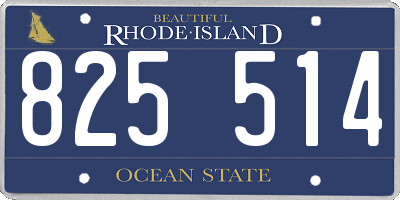 RI license plate 825514