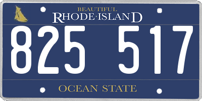 RI license plate 825517