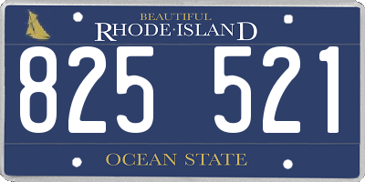 RI license plate 825521