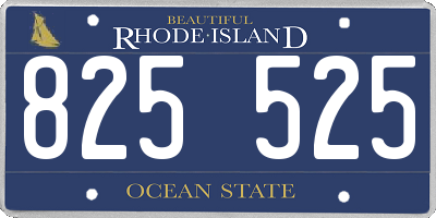 RI license plate 825525