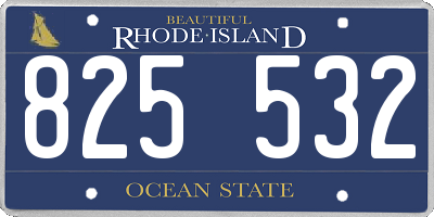 RI license plate 825532