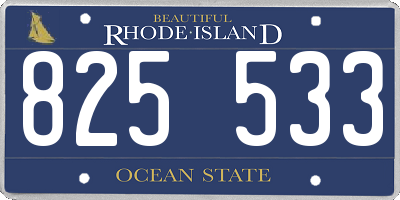 RI license plate 825533