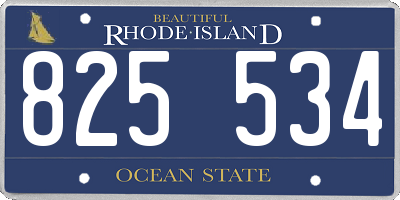 RI license plate 825534