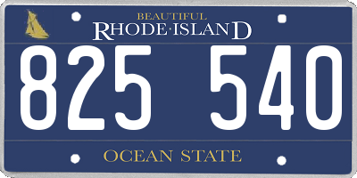 RI license plate 825540