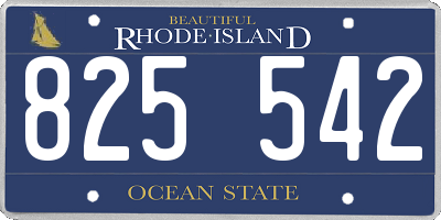 RI license plate 825542