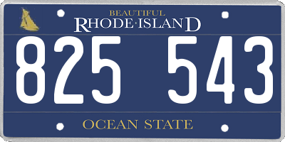RI license plate 825543
