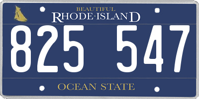 RI license plate 825547