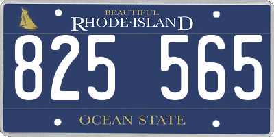 RI license plate 825565