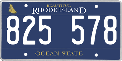 RI license plate 825578