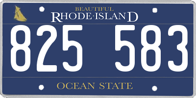 RI license plate 825583