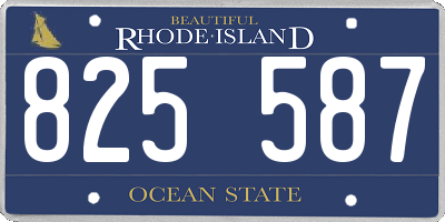 RI license plate 825587