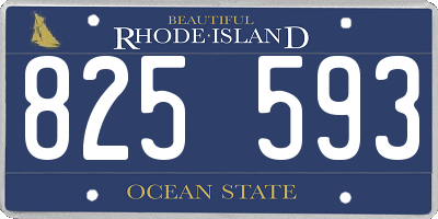 RI license plate 825593