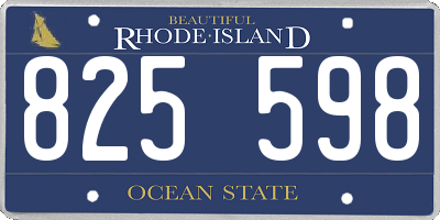 RI license plate 825598