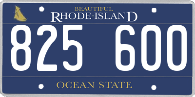 RI license plate 825600