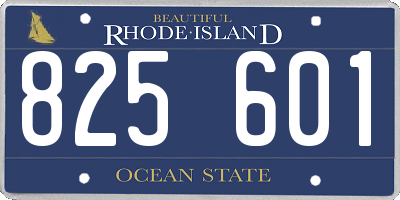 RI license plate 825601