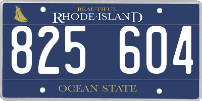 RI license plate 825604