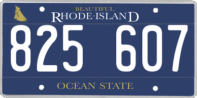 RI license plate 825607