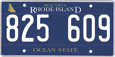 RI license plate 825609