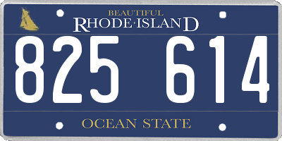 RI license plate 825614