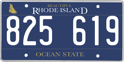 RI license plate 825619