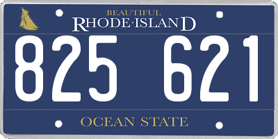 RI license plate 825621