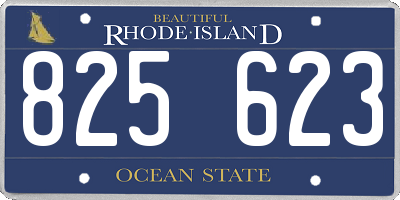 RI license plate 825623