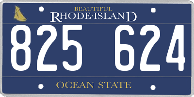 RI license plate 825624