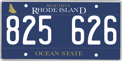 RI license plate 825626