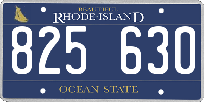 RI license plate 825630