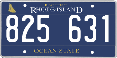 RI license plate 825631