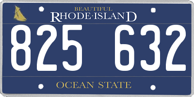 RI license plate 825632
