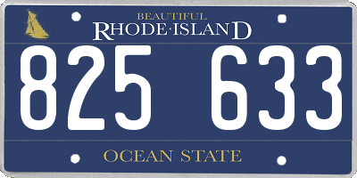 RI license plate 825633