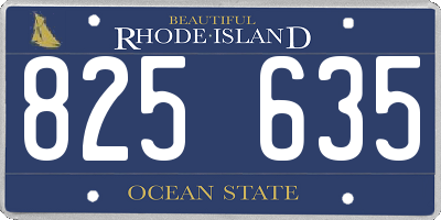 RI license plate 825635