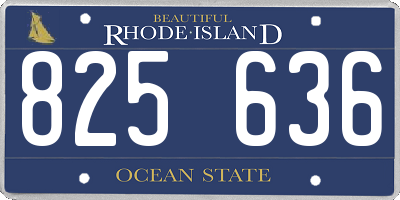 RI license plate 825636