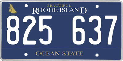 RI license plate 825637
