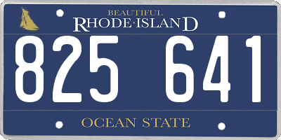 RI license plate 825641