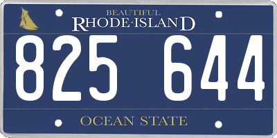 RI license plate 825644