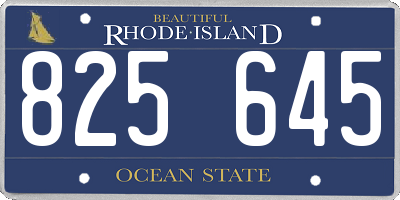 RI license plate 825645