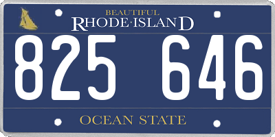 RI license plate 825646