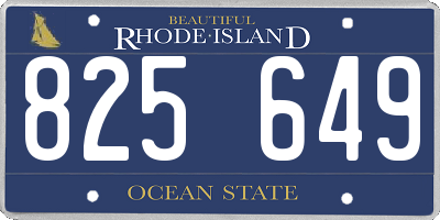 RI license plate 825649