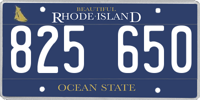 RI license plate 825650