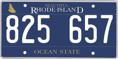 RI license plate 825657