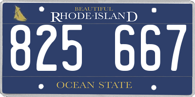 RI license plate 825667