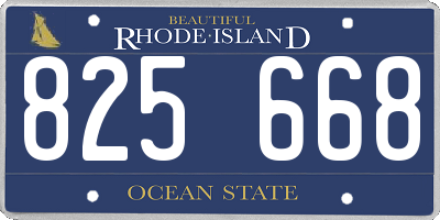 RI license plate 825668